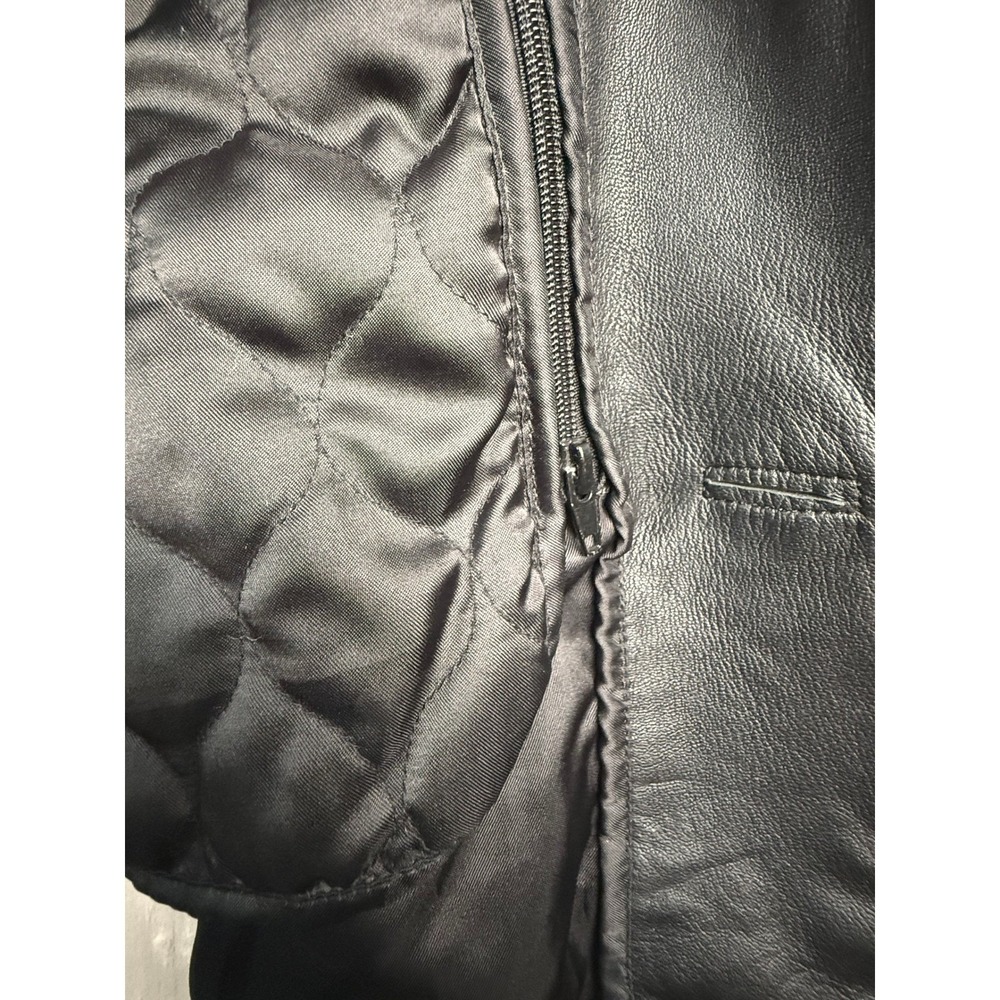 Gianna Lorenzi Italy Leather Jacket Mens XXL Black Lambskin Coat Zip-Out Lining - Picture 10 of 15